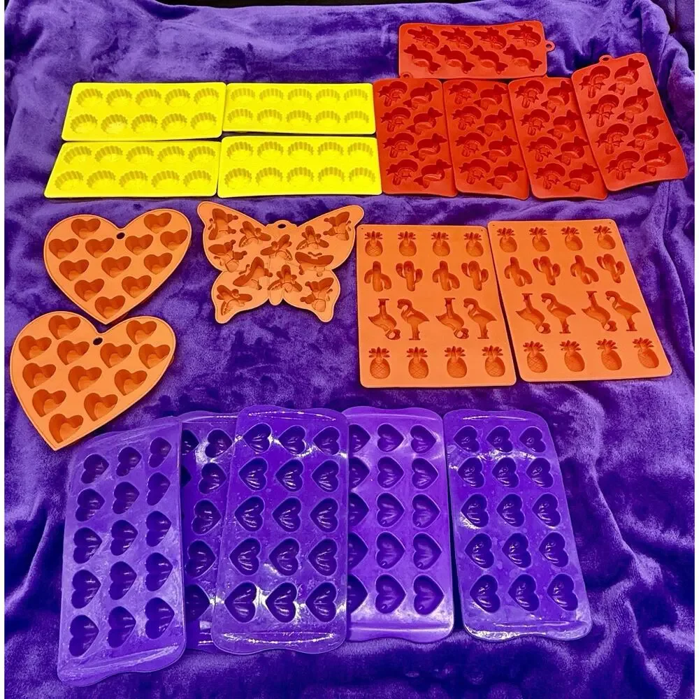 Candy Molds Bundle, Butterflies, Hearts, Sunflowers, Flamingos, Candy Canes Lot